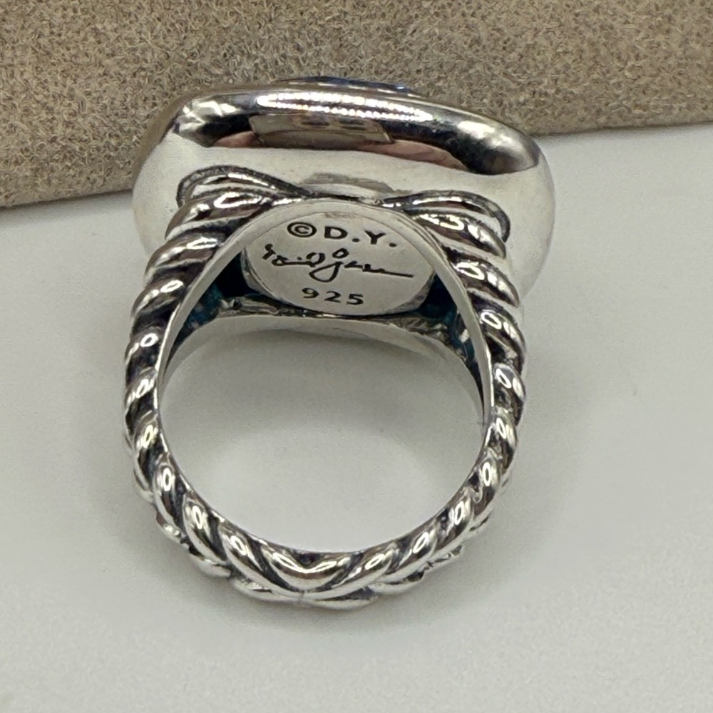 David Yuman Blue Topaz & Diamonds Ring - Picture 3 of 6